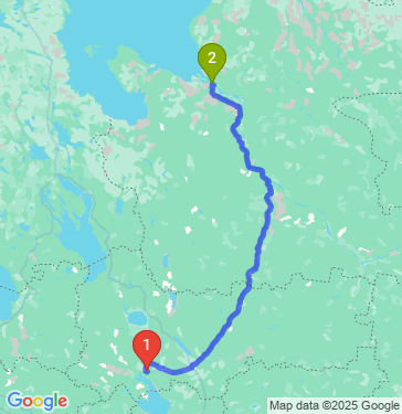 Маршрут из Череповца в Архангельск