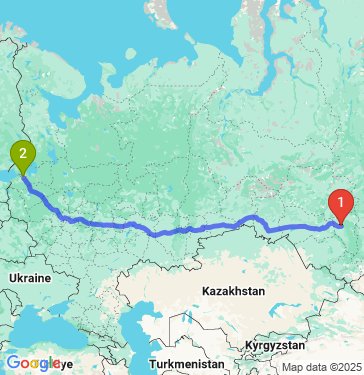 Маршрут из Кемерова в Санкт-Петербург