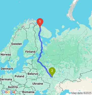 Маршрут из Мурманска в Тамбова