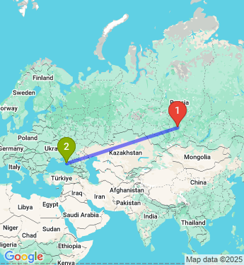 Маршрут из Красноярска в Новороссийск