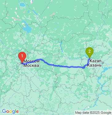 Маршрут из Москвы в Чебоксары