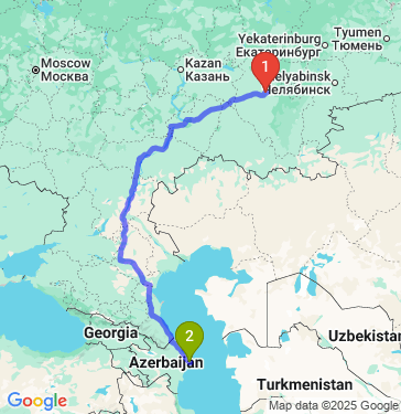 Маршрут из Уфы в Баку