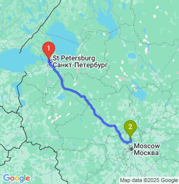 Маршрут из Санкт-Петербурга в Яхрому