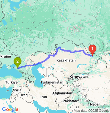 Маршрут из Усть-Каменогорска в Краснодар