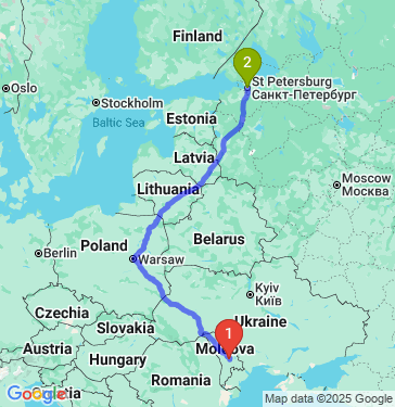 Маршрут из Кишинева в Санкт-Петербург