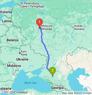 Маршрут из Одинцова в Ставрополь