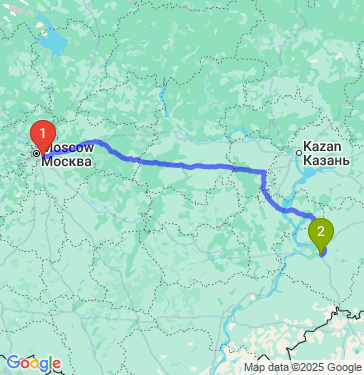 Маршрут из Люберец в Самару