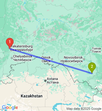 Маршрут из Екатеринбурга в Бийск