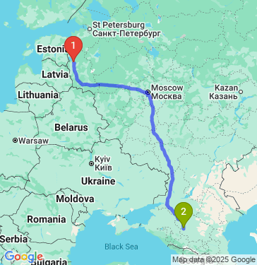 Маршрут из Пскова в Ставрополь