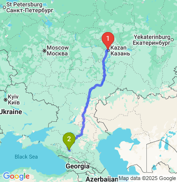 Маршрут из Казани в Черкесска