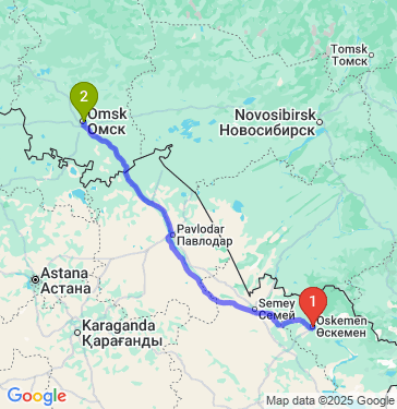 Маршрут из Усть-Каменогорска в Омск