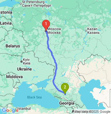 Маршрут из Москвы в Пятигорск