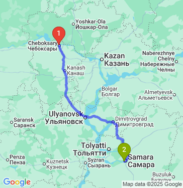 Маршрут из Чебоксар в Самару