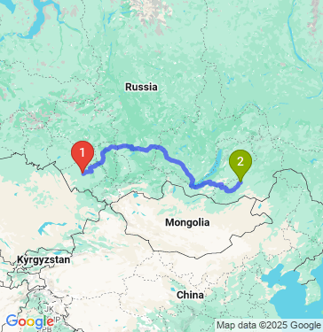 Маршрут из Ребрихи в Читу
