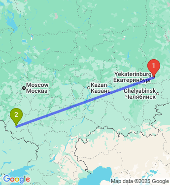 Маршрут из Екатеринбурга в Курск