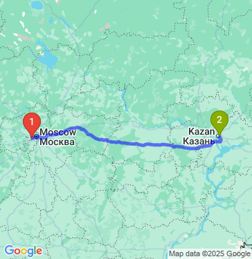 Маршрут из Одинцова в Казань