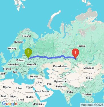 Маршрут из Прокопьевска в Жодино
