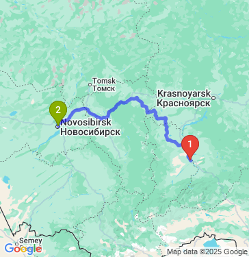 Маршрут из Абакана в Новосибирск
