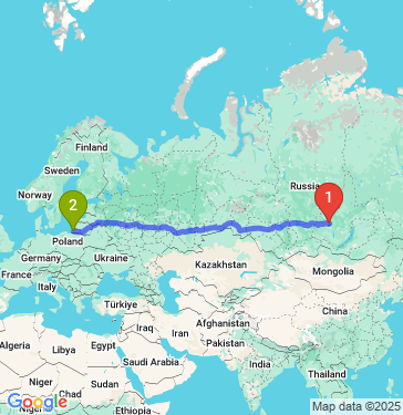 Маршрут из Братска в Калининград