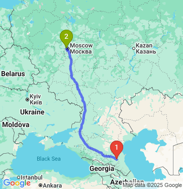 Маршрут из Гудермеса в Красногорска
