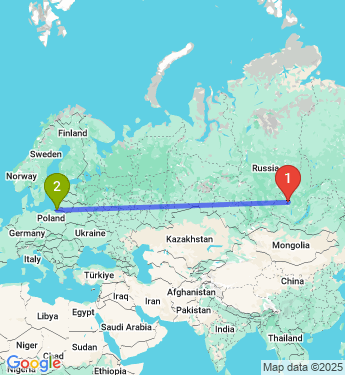 Маршрут из Братска в Калининград
