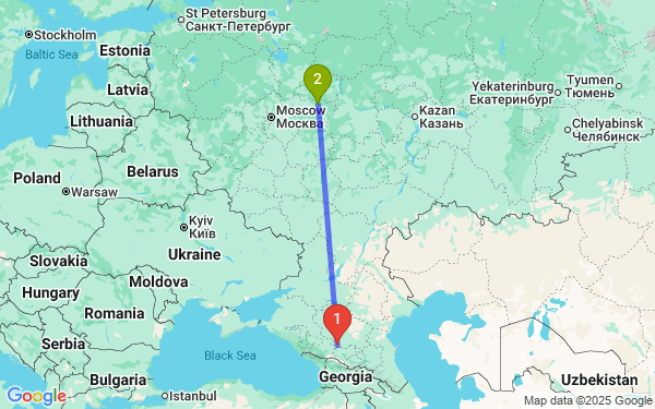 Маршрут из Ессентуков в Коврова