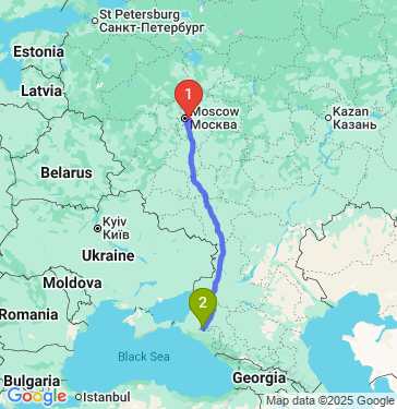 Маршрут из Москвы в Краснодар