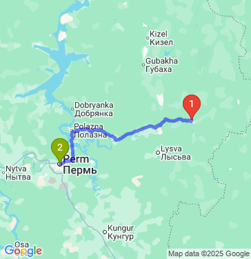 Маршрут из Горнозаводска в Пермь