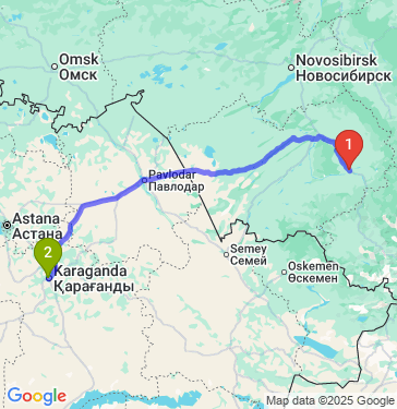 Маршрут из Бийска в Караганду