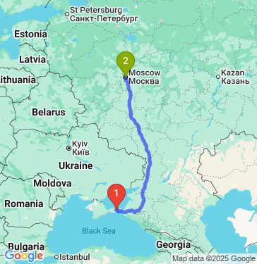 Маршрут из Керчи в Москву