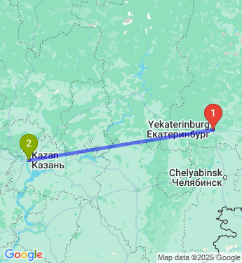 Маршрут из Екатеринбурга в Казань