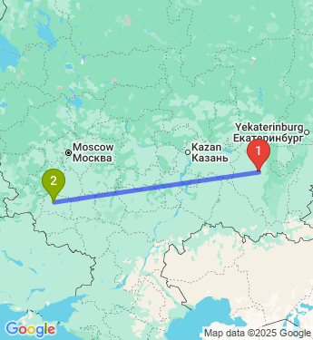 Маршрут из Уфы в Орел городской округ