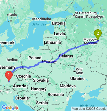 Маршрут из Augsburg в Москву