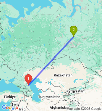 Маршрут из Тарумовки в Сургут