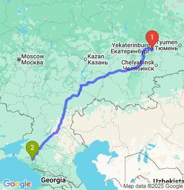 Маршрут из Екатеринбурга в Белореченск