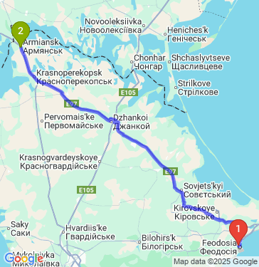 Маршрут из Феодосии в Армянск