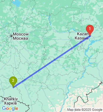 Маршрут из Казани в Старый Оскол