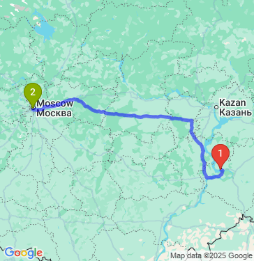 Маршрут из Тольятти в Москву
