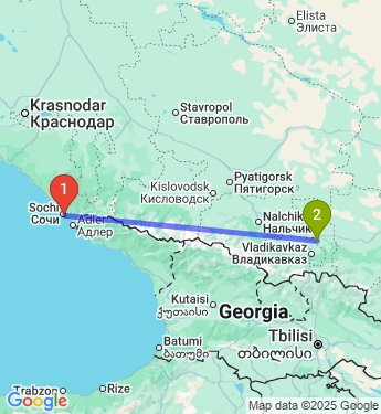 Маршрут из Сочи в Назрань