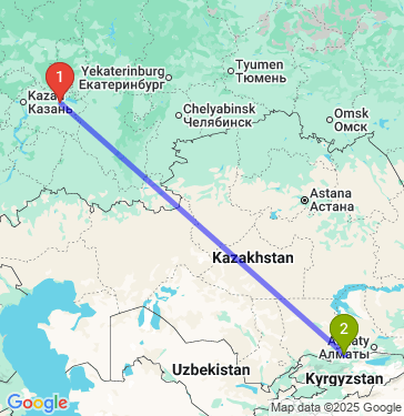 Маршрут из Елабуги в Бишкек