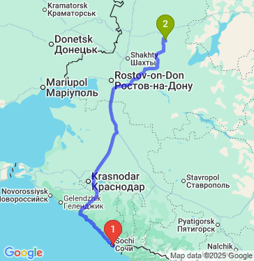 Маршрут из Сочи в Тацинский район
