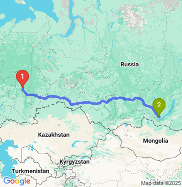 Маршрут из Перми в Иркутск