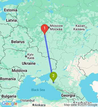 Маршрут из Калуги в Краснодар