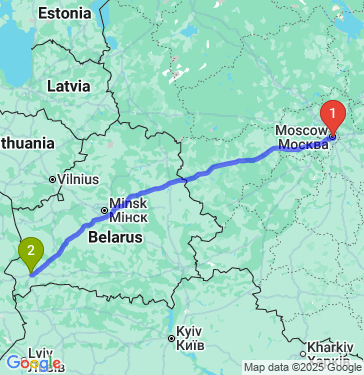 Маршрут из Москвы в Кобрина
