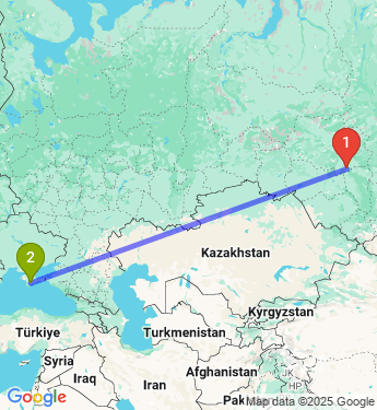 Маршрут из Томска в Симферополя