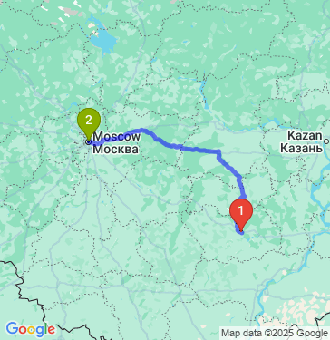 Маршрут из Пензы в Москву