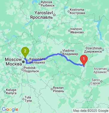 Маршрут из Мурома в Мытищи