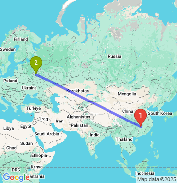 Маршрут из Чанши в Одинцово