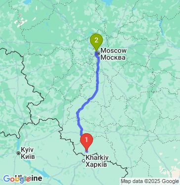 Маршрут из Белгорода в Москву