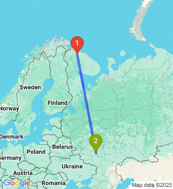 Маршрут из Мурманска в Ильин